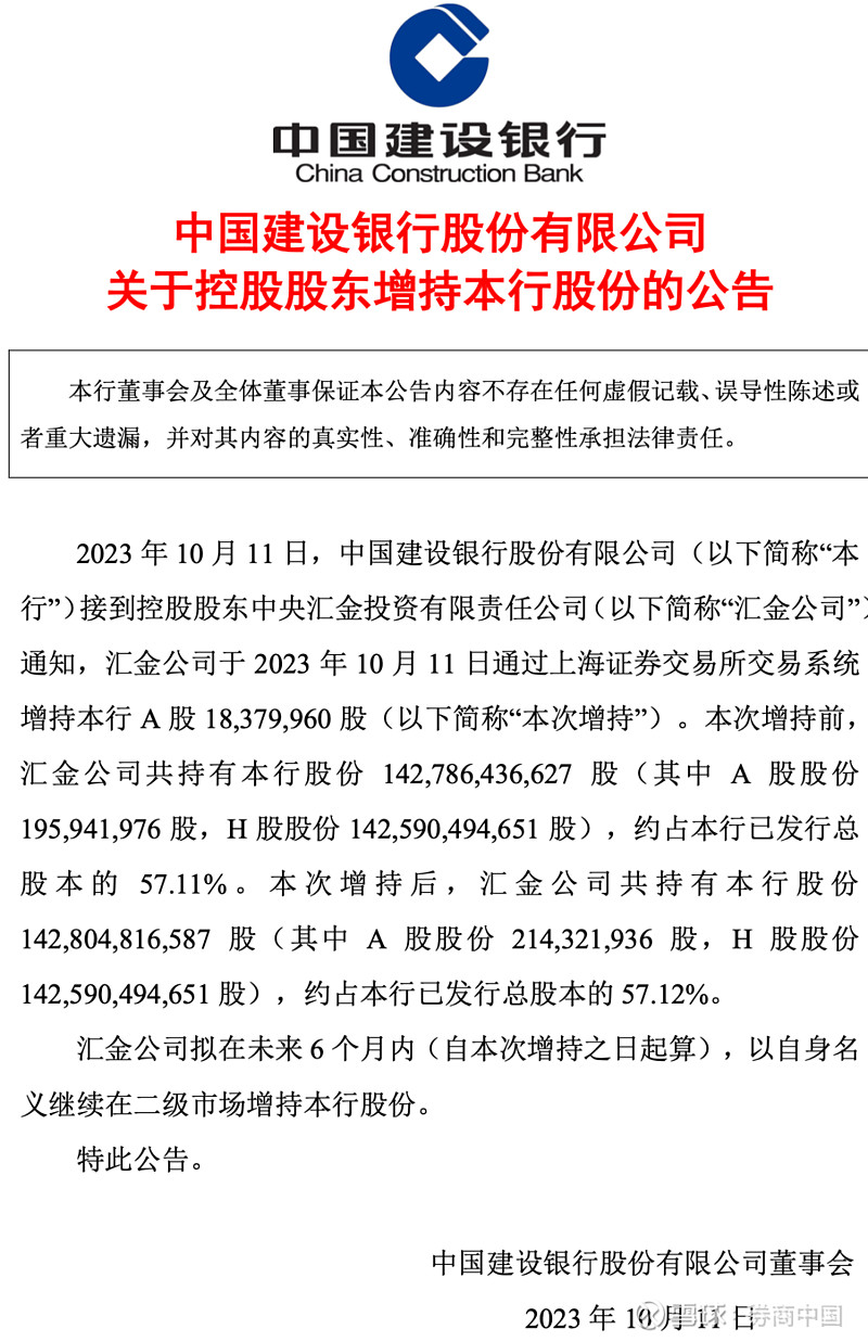 邮政集团增持邮储银行0.02%股份，拟继续在二级市场增持