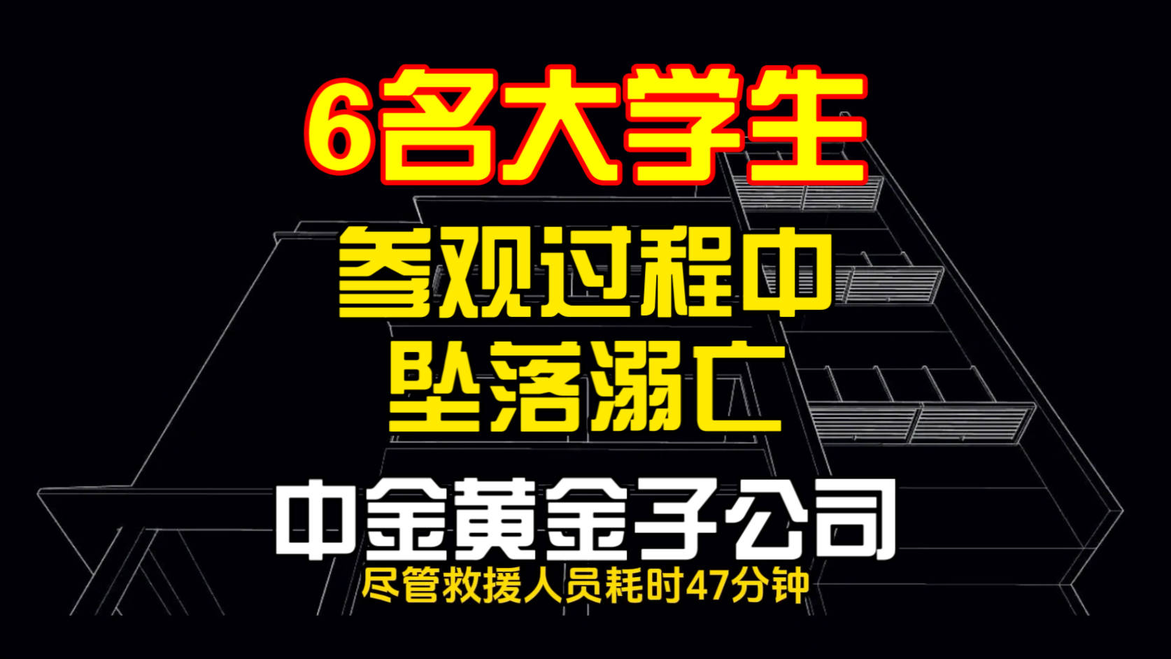 6名大学生参观企业时不幸溺亡，中金黄金股价大跌