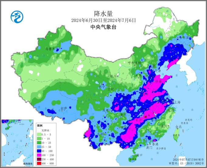 未来三天华西降雨不断今天仍有暴雨 江南华南闷热感仍将持续